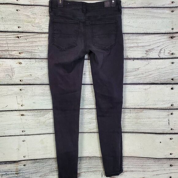 American Eagle Women’s Next Level Stretch Jeggings Size 4 Black High-Rise Skinny - Picture 4 of 8